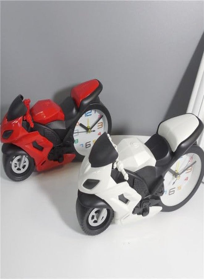 NXZ Bike Shap Table Desk Alarm Clock for Home and Drawing Room (White) - Image 2